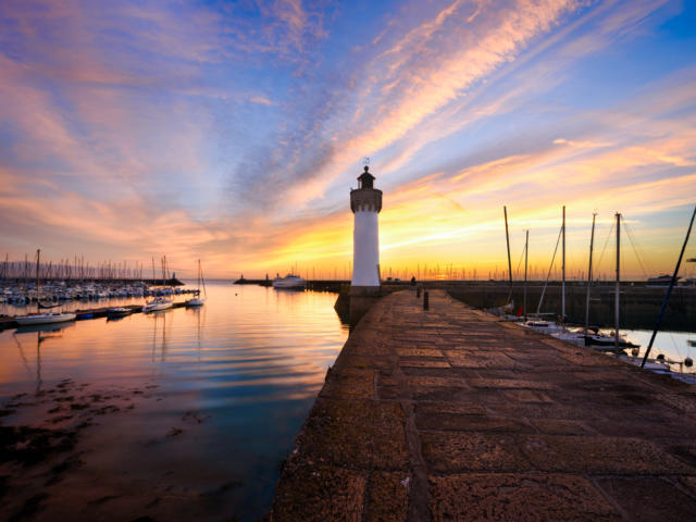 Coucher du soleil au port Haliguen