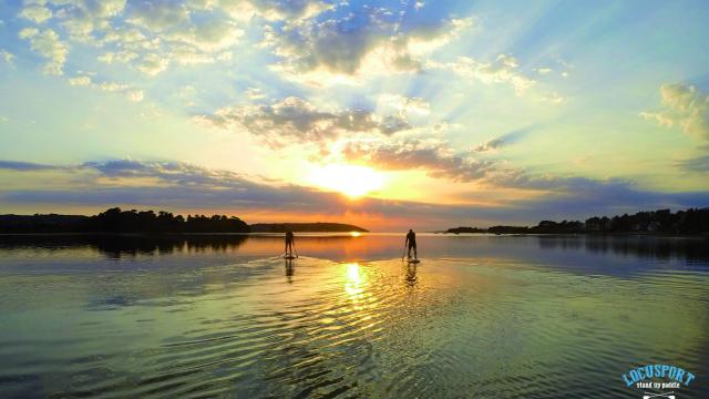 SUP au coucher du soleil - Rade de Brest