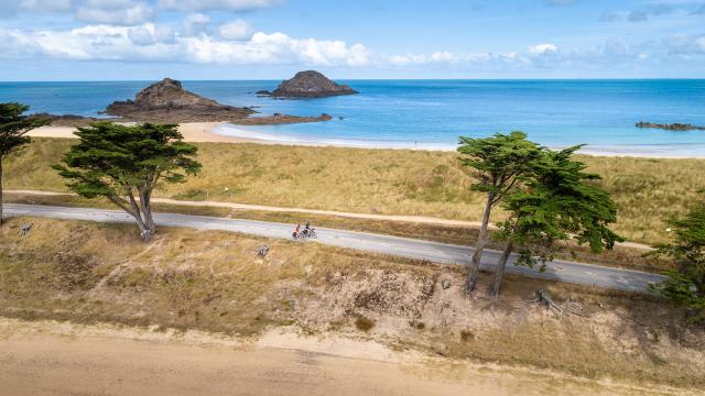 Rando à vélo sur la Vélomaritime - EV4, Plage de la Guimorais, Saint-Coulomb