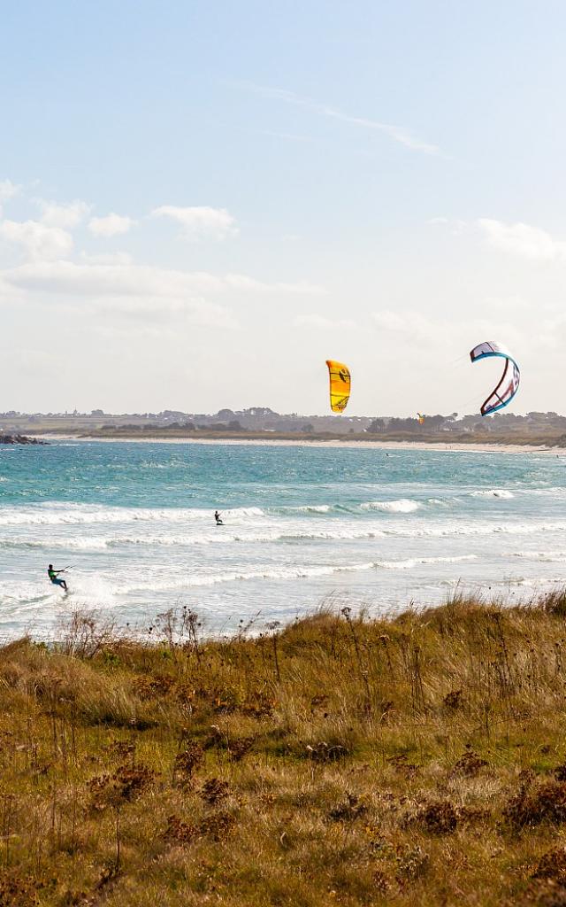 Kitesurf - dunes de Tréompan - Ploudalmézeau