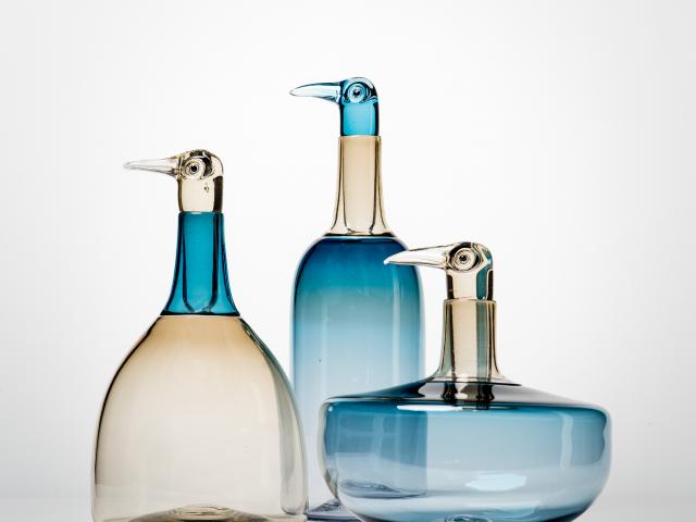 Carafes à tête d'oiseaux Verglass