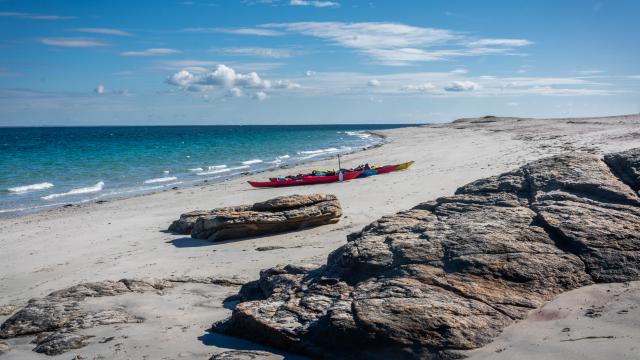 Ile de Groix - kayak sur la plage