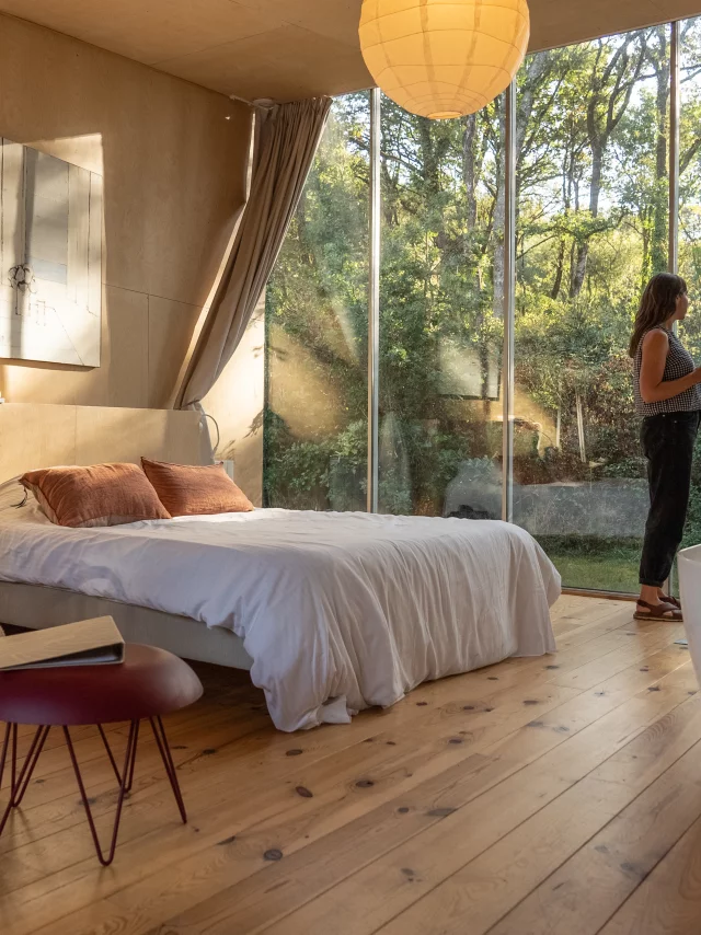 Ploemel - La belle Folie - Cabane Tissee - Chambre - Baignoire